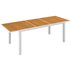 Mesa de Comedor Exterior Rectangular con Marco de Aluminio Carga 50 kg para Terraza Jardín 180/240x94x73 cm Marrón - Ogal.Es