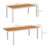 Mesa de Comedor Exterior Rectangular con Marco de Aluminio Carga 50 kg para Terraza Jardín 180/240x94x73 cm Marrón - Ogal.Es