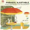 Set de 2 Sillas Plegables y Mesa para Niños Mesa con Sombrilla Ajustable en Altura Temática de León para Jardín ... - Ogal.Es