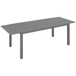 Mesa de Comedor Exterior Mesa de Terraza para 6 -8 Personas con Marco de Aluminio 180/240x94x73 cm Gris Oscuro - Ogal.Es