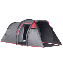 Tienda de Campaña Familiar 2 Personas Plegable Impermeable a Prueba de UV 20+ con Vestíbulo 426x206x154 cm Gris ... - Ogal.Es