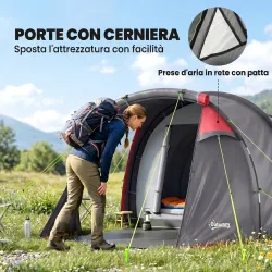Tienda de Campaña Familiar 2 Personas Plegable Impermeable a Prueba de UV 20+ con Vestíbulo 426x206x154 cm Gris ... - Ogal.Es