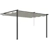 Pérgola de Pared para Exterior con Techo Retráctil para Patio Terraza Jardín 390x290x220 cm Crema - Ogal.Es