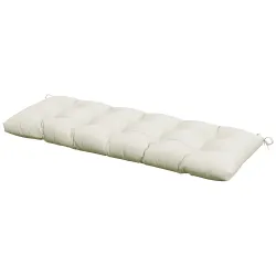Cojín para Banco de Jardín o Balancín128x48x8 cm con 2 Cordones de Fijación Impermeable y Protección UV 50+ Crema - Ogal.Es