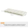Cojín para Banco de Jardín o Balancín128x48x8 cm con 2 Cordones de Fijación Impermeable y Protección UV 50+ Crema - Ogal.Es