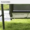 Cojín para Banco de Jardín o Balancín128x48x8 cm con 2 Cordones de Fijación Impermeable y Protección UV 50+ Crema - Ogal.Es