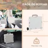 Carrito para Supermercado con 2 Ruedas Longitud de Mango Ajustable Capacidad 32 Litros 41,5x32,5x85 cm Blanco - Ogal.Es