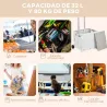 Carrito para Supermercado con 2 Ruedas Longitud de Mango Ajustable Capacidad 32 Litros 41,5x32,5x85 cm Blanco - Ogal.Es
