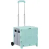 Carrito para Supermercado con 2 Ruedas Longitud de Mango Ajustable Capacidad 32 Litros 41,5x32,5x85 cm Verde - Ogal.Es