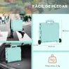 Carrito para Supermercado con 2 Ruedas Longitud de Mango Ajustable Capacidad 32 Litros 41,5x32,5x85 cm Verde - Ogal.Es