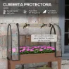Huerto Urbano Elevado 80x40x120 cm con Cubierta de Invernadero y Estante Inferior para Cultivo Plantas Flores Ma... - Ogal.Es