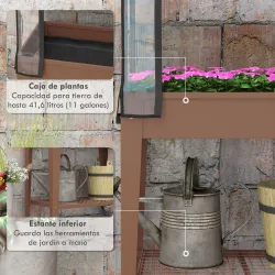 Huerto Urbano Elevado 80x40x120 cm con Cubierta de Invernadero y Estante Inferior para Cultivo Plantas Flores Ma... - Ogal.Es