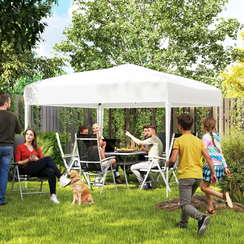 Carpa Plegable 3x3 m con Bolsa de Transporte Altura Ajustable Anti-UV para Terraza Patio Playa Blanco Plata - Ogal.Es