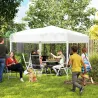 Carpa Plegable 3x3 m con Bolsa de Transporte Altura Ajustable Anti-UV para Terraza Patio Playa Blanco Plata - Ogal.Es