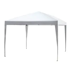 Carpa Plegable 3x3 m con Bolsa de Transporte Altura Ajustable Anti-UV para Terraza Patio Playa Blanco Plata - Ogal.Es
