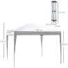 Carpa Plegable 3x3 m con Bolsa de Transporte Altura Ajustable Anti-UV para Terraza Patio Playa Blanco Plata - Ogal.Es