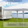 Carpa Plegable 3x3 m con Bolsa de Transporte Altura Ajustable Anti-UV para Terraza Patio Playa Blanco Plata - Ogal.Es