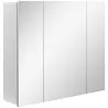 Mueble de Baño con Espejo Mueble de Pared para Baño con 3 Puertas y Estantes Internos Ajustables 70x15x60cm Blanco - Ogal.Es