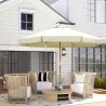 Parasol de Madera Ø325x250 cm con Sistema de Polea Techo de Ventilación y 8 Varillas de Bambú para Terraza Balcó... - Ogal.Es