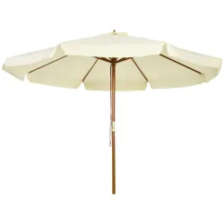 Parasol de Madera Ø325x250 cm con Sistema de Polea Techo de Ventilación y 8 Varillas de Bambú para Terraza Balcó... - Ogal.Es