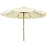 Parasol de Madera Ø325x250 cm con Sistema de Polea Techo de Ventilación y 8 Varillas de Bambú para Terraza Balcó... - Ogal.Es