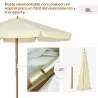 Parasol de Madera Ø325x250 cm con Sistema de Polea Techo de Ventilación y 8 Varillas de Bambú para Terraza Balcó... - Ogal.Es