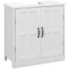 Armario de Baño Bajo Lavabo con Puerta Doble y Estante Ajustable Carga 20 kg 60x30x60 cm Blanco - Ogal.Es