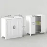 Armario de Baño Bajo Lavabo con Puerta Doble y Estante Ajustable Carga 20 kg 60x30x60 cm Blanco - Ogal.Es