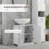 Armario de Baño Bajo Lavabo con Puerta Doble y Estante Ajustable Carga 20 kg 60x30x60 cm Blanco - Ogal.Es