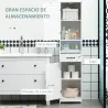 Columna de Baño con 2 Puertas 1 Cajón Estante Abierto y 2 Armarios con Estante Ajustable 40x30x164 cm Blanco - Ogal.Es