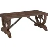 Banco de Madera con Ruedas Decorativas Estilo Rústico Carga 250 kg para Patio Terraza Balcón 98x50x39,5 cm Carbo... - Ogal.Es