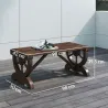 Banco de Madera con Ruedas Decorativas Estilo Rústico Carga 250 kg para Patio Terraza Balcón 98x50x39,5 cm Carbo... - Ogal.Es