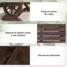 Banco de Madera con Ruedas Decorativas Estilo Rústico Carga 250 kg para Patio Terraza Balcón 98x50x39,5 cm Carbo... - Ogal.Es
