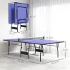 Mesa de Ping-Pong Tamaño Estándar con 4 Ruedas Red 2 Paletas y 3 Pelotas para Interior 274x152,5x76 cm Azul - Ogal.Es