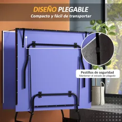 Mesa de Ping-Pong Tamaño Estándar con 4 Ruedas Red 2 Paletas y 3 Pelotas para Interior 274x152,5x76 cm Azul - Ogal.Es