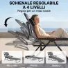 Tumbona de Jardín Plegable con Respaldo Ajustable en 4 Niveles Orificio de Lectura y Reposacabezas 145x72x89 cm ... - Ogal.Es