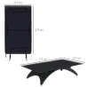 Funda para Mesa de Ping-Pong con Cremallera Anti-UV e Impermeable para Interior y Exterior 275x153x5 cm Negro - Ogal.Es