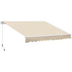 Toldo para Balcón 350x250 cm con Manivela de Metal Impermeable y Anti-UV para Jardín Terraza Ventanas Crema - Ogal.Es