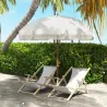Sombrilla de Playa con Flecos Ø190x210 cm con 8 Varillas Apertura Manual Anti-UV Impermeable y Bolsa de Transpor... - Ogal.Es