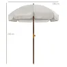 Sombrilla de Playa con Flecos Ø190x210 cm con 8 Varillas Apertura Manual Anti-UV Impermeable y Bolsa de Transpor... - Ogal.Es