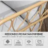 Conjunto de Jardín de Ratán Sintético con Sofá Doble 2 Sillones y Mesa de Centro con Encimera de Cristal y Cojines - Ogal.Es