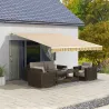 Toldo para Balcón 350x250 cm con Manivela de Metal Impermeable y Anti-UV para Jardín Terraza Ventanas Gris y Ama... - Ogal.Es