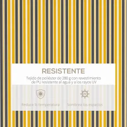 Toldo para Balcón 350x250 cm con Manivela de Metal Impermeable y Anti-UV para Jardín Terraza Ventanas Gris y Ama... - Ogal.Es