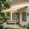 Toldo para Balcón 350x250 cm con Manivela de Metal Impermeable y Anti-UV para Jardín Terraza Ventanas Gris y Ama... - Ogal.Es