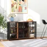 Aparador de Cocina con 6 Estantes Abiertos Porta Copas y Estante Ajustable para Bar Comedor 120x40x76 cm Marrón&nbsp;... - Ogal.Es