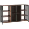 Aparador de Cocina con 6 Estantes Abiertos Porta Copas y Estante Ajustable para Bar Comedor 120x40x76 cm Marrón&nbsp;... - Ogal.Es