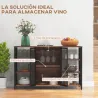 Aparador de Cocina con 6 Estantes Abiertos Porta Copas y Estante Ajustable para Bar Comedor 120x40x76 cm Marrón&nbsp;... - Ogal.Es