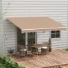 Toldo para Balcón 350x250 cm con Manivela de Metal Impermeable y Anti-UV para Jardín Terraza Ventanas Marrón - Ogal.Es