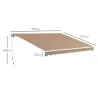 Toldo para Balcón 350x250 cm con Manivela de Metal Impermeable y Anti-UV para Jardín Terraza Ventanas Marrón - Ogal.Es
