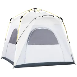 Tienda de Camping Emergente Instantánea con 4 Ventanas 2 Bolsillos y Bolsa de Transporte 240x240x199 cm Gris y B... - Ogal.Es